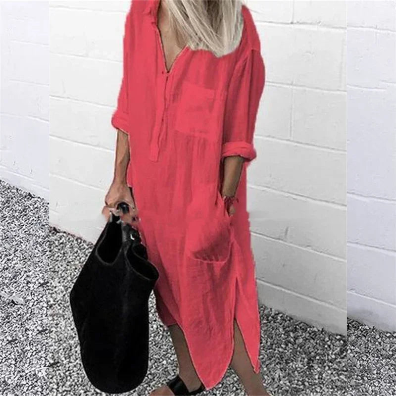 Alora | Soft Flow Midi Dress - Effortless Confidence, Everyday Comfort