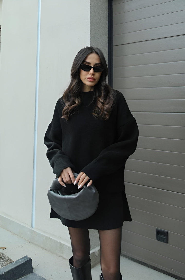 Esme |  A cozy sweater and a flowy flattering skirt